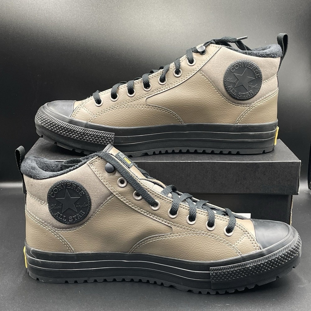 Converse Malden Street Boot Mid Shoes Mens 10.5 Taupe Black Classic A14619C NEW